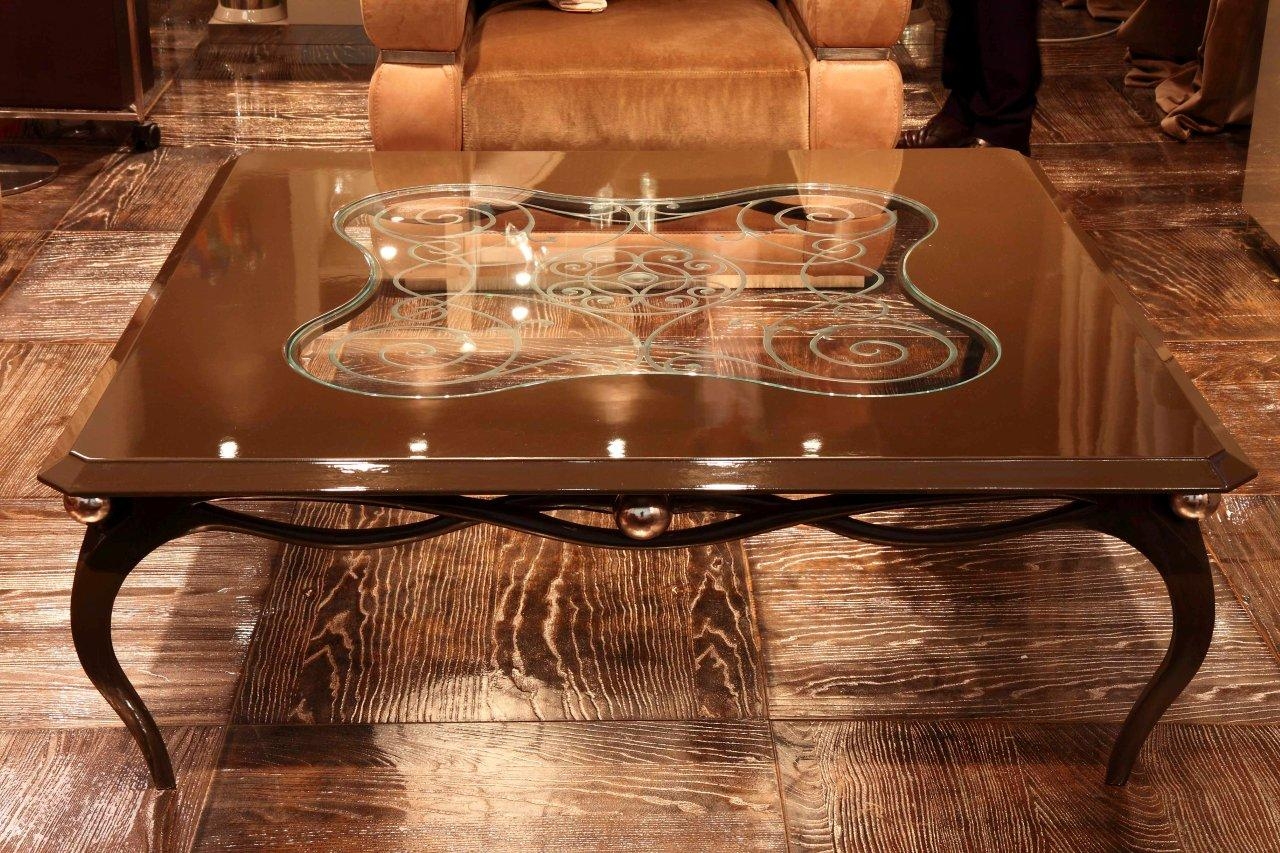 chrome ornate table standing on a SuperChrome floor