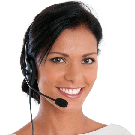 woman with headset